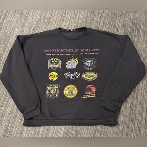 Edikted Motorcycle Racing Graphic Sweatshirt